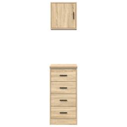 Berkfield Home Garage Cabinets 2 pcs Sonoma Oak Engineered Wood in Brown - thumbnail 5