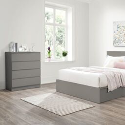 Birlea 3 Piece Furniture Set Chest of Drawers Bedside Tables Oslo in Grey - thumbnail 5