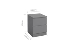 Birlea 3 Piece Furniture Set Chest of Drawers Bedside Tables Oslo in Grey - thumbnail 8