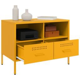 Berkfield Home TV Cabinets 2 pcs Mustard Yellow 68x39x50.5 cm Steel - thumbnail 5