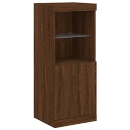 Berkfield Home Sideboard with LED Lights Brown Oak 41x37x100 cm - Size: 41 x 37 x 100 cm - thumbnail 5