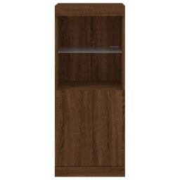Berkfield Home Sideboard with LED Lights Brown Oak 41x37x100 cm - Size: 41 x 37 x 100 cm - thumbnail 6
