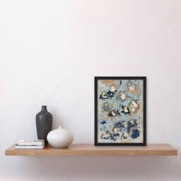 Artery8 Kabuki Famous Heroes Played by Frogs Kuniyoshi Framed Wall Art Print in Blue - Size: A4 - thumbnail 2