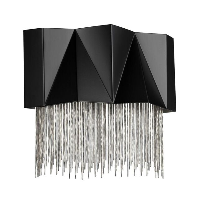 Loops 3 Bulb Wall Light Geometric Pendant Layers Satin Black Silver LED G9 3.5W LED