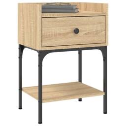 Berkfield Home Bedside Table Sonoma Oak 40.5x31x60 cm Engineered Wood in Light Tan - thumbnail 3