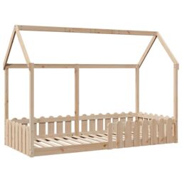 Berkfield Home Kids' House Bed Frame without Mattress 90x190 cm Single Solid Wood Pine in Brown - thumbnail 3