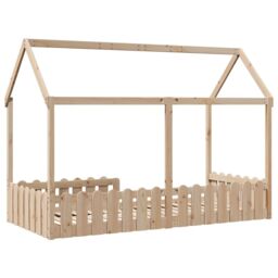 Berkfield Home Kids' House Bed Frame without Mattress 90x190 cm Single Solid Wood Pine in Brown - thumbnail 6