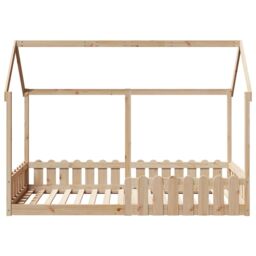 Berkfield Home Kids' House Bed Frame without Mattress 90x190 cm Single Solid Wood Pine in Brown - thumbnail 4