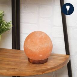 "Dragodirect Himalayan Rock Salt Lamp 5"" Sphere Natural Crystal Night Light in Orange" - thumbnail 3