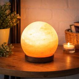 "Dragodirect Himalayan Rock Salt Lamp 5"" Sphere Natural Crystal Night Light in Orange"