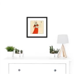 Artery8 Toulouse-Lautrec Irish Singer May Belfort Painting 8X8 Inch Square Wooden Framed Wall Art Print Picture with Mount in Black - thumbnail 2