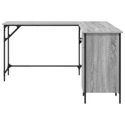Berkfield Home Decorative Desk Grey Sonoma 141x141x75 cm Engineered Wood - Size: 141 x 141 x 75 cm - thumbnail 6