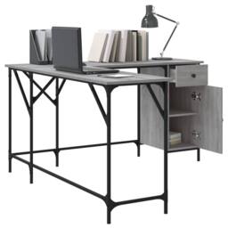 Berkfield Home Decorative Desk Grey Sonoma 141x141x75 cm Engineered Wood - Size: 141 x 141 x 75 cm - thumbnail 1
