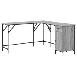 Berkfield Home Decorative Desk Grey Sonoma 141x141x75 cm Engineered Wood - Size: 141 x 141 x 75 cm - thumbnail 3