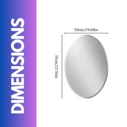 Pirlo Plush Frameless Wall Oval Vanity Mirror For Bedroom, Bathroom, Living Room in Clear - thumbnail 6