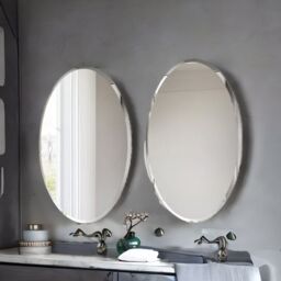 Pirlo Plush Frameless Wall Oval Vanity Mirror For Bedroom, Bathroom, Living Room in Clear - thumbnail 5