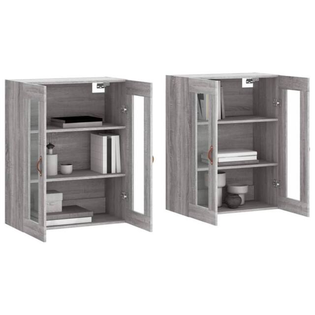 Berkfield Home Wall Mounted Cabinets 2 pcs Grey Sonoma Engineered Wood - image 1