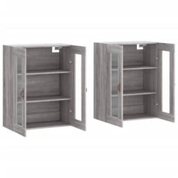 Berkfield Home Wall Mounted Cabinets 2 pcs Grey Sonoma Engineered Wood - thumbnail 4