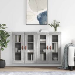 Berkfield Home Wall Mounted Cabinets 2 pcs Grey Sonoma Engineered Wood - thumbnail 2