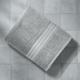 OHS 10 Pack of 100% Cotton Bathroom Bath Towel in Silver - thumbnail 2