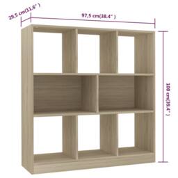 Berkfield Home Book Cabinet Sonoma Oak 97.5x29.5x100 cm Engineered Wood in Brown - thumbnail 6