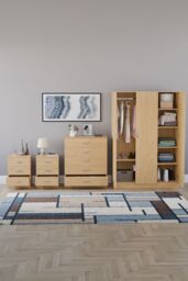 Home Discount Vida Designs 4Pc Bedroom Set 2x3Drawer Bedside, 5Drawer, 3 Dr Wardrobe in Brown - thumbnail 3