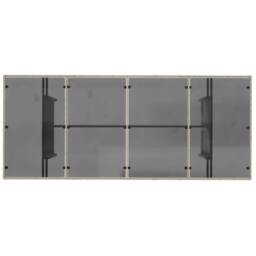 Berkfield Home Garden Table with Glass Top Light Grey 190x80x74 cm Poly Rattan - Size: 190 x 80 x 74 cm - thumbnail 7