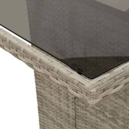 Berkfield Home Garden Table with Glass Top Light Grey 190x80x74 cm Poly Rattan - Size: 190 x 80 x 74 cm - thumbnail 8