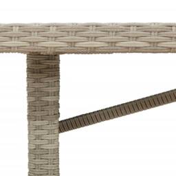 Berkfield Home Garden Table with Glass Top Light Grey 190x80x74 cm Poly Rattan - Size: 190 x 80 x 74 cm - thumbnail 9