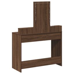 Berkfield Home Brown Oak Dressing Table with LED Lights, 100x41x140 cm - Size: 100 x 41 x 140 cm - thumbnail 7