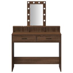 Berkfield Home Brown Oak Dressing Table with LED Lights, 100x41x140 cm - Size: 100 x 41 x 140 cm - thumbnail 5