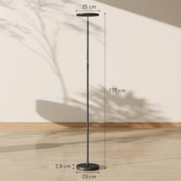 HOMCOM RGB Floor Lamp with Rotatable Head, Modern Standing Lamp, Black - Size: Large - thumbnail 3