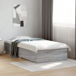 Berkfield Home Bed Frame with Drawers without Mattress Grey Sonoma 90x200 cm - thumbnail 1