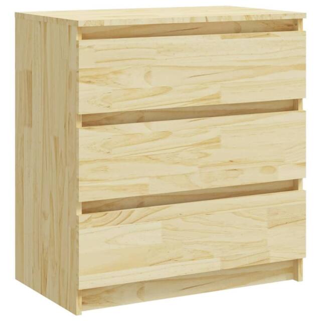 Berkfield Home Bedside Cabinet 60x36x64 cm Solid Pinewood in Light Brown - Size: 60 x 36 x 64 cm - image 1
