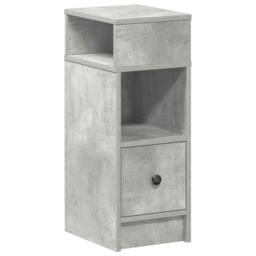 Berkfield Home Bedside Cabinet with Drawer Concrete Grey 25x31x66 cm - Size: 25 x 31 x 66 cm - thumbnail 1