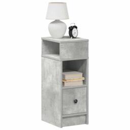 Berkfield Home Bedside Cabinet with Drawer Concrete Grey 25x31x66 cm - Size: 25 x 31 x 66 cm - thumbnail 2