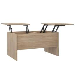 Berkfield Home Modern Coffee Table Sonoma Oak 80x50x42.5 cm Engineered Wood in Light Tan - thumbnail 3