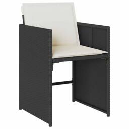 Berkfield Home Garden Dining Set - Black - PE rattan - 7 Piece Set - Foldable - thumbnail 5