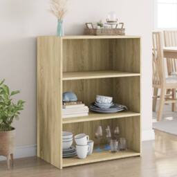 Berkfield Home Sideboard Sonoma Oak 70x41x93 cm Engineered Wood in Light Brown - Size: 70 x 41 x 93 cm - thumbnail 2