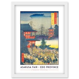 Artery8 Asakusa Fair Edo Province Utagawa Hiroshige Japan Woodblock Classic Collection Artwork Framed Wall Art Print A4 in White - thumbnail 1