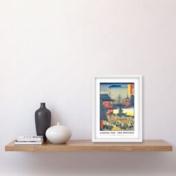 Artery8 Asakusa Fair Edo Province Utagawa Hiroshige Japan Woodblock Classic Collection Artwork Framed Wall Art Print A4 in White - thumbnail 2