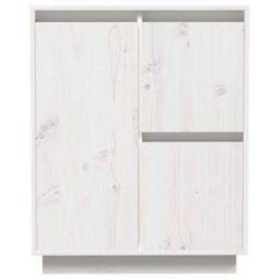 Berkfield Home Sideboard White 60x34x75 cm Solid Wood Pine - Size: 60 x 34 x 75 cm - thumbnail 5