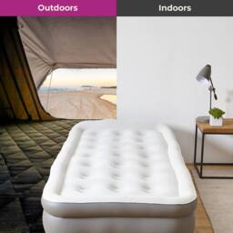 Neo Double Inflatable Air Bed with Built-in Electric Pump in Light Grey - thumbnail 4