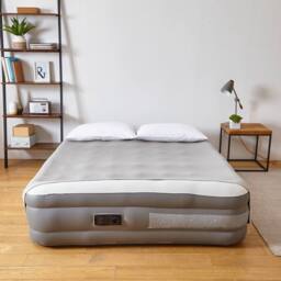 Neo Double Inflatable Air Bed with Built-in Electric Pump in Light Grey - thumbnail 3