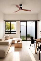 Netlighting Lantau Large 3 Blade Ceiling Fan Matt Black Walnut Tuya Smart System in Brown - thumbnail 2