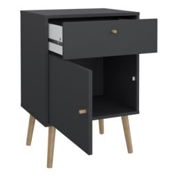 Furniture To Go Cumbria Nightstand 1 Door + 1 Drawer in Grey - thumbnail 6