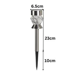 Marco Paul 4pc Solar Garden Stake Lights in Silver - thumbnail 4