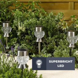Marco Paul 4pc Solar Garden Stake Lights in Silver - thumbnail 8