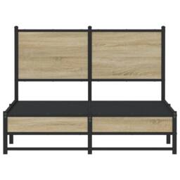 Berkfield Home Metal Bed Frame without Mattress Sonoma Oak 120x200 cm in Brown - Size: Small Double - thumbnail 5