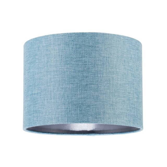 Happy Homewares Contemporary & Sleek Blue Nova Plain Linen Fabric Drum Lamp Shade - Size: 10 inches - image 1